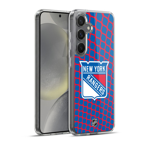 NHL New York Rangers Net Pattern Soft Gel Case for Samsung Galaxy S24+ 5G & MagSafe
