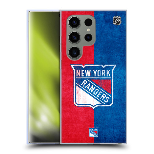 NHL New York Rangers Half Distressed Soft Gel Case for Samsung Galaxy S24 Ultra 5G