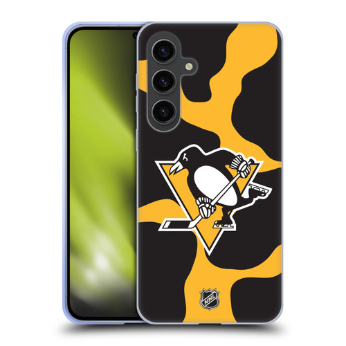 NHL Pittsburgh Penguins Cow Pattern Soft Gel Case for Samsung Galaxy S24+ 5G