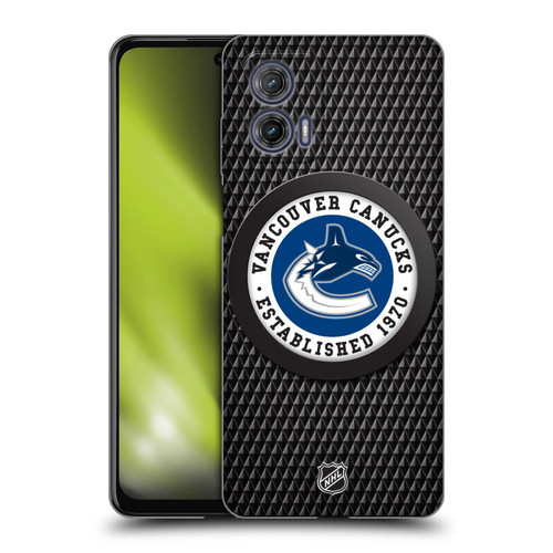 NHL Vancouver Canucks Puck Texture Soft Gel Case for Motorola Moto G73 5G