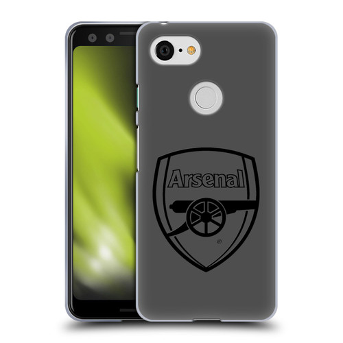 Arsenal FC Crest 2 Black Logo Soft Gel Case for Google Pixel 3