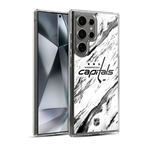 NHL Washington Capitals Marble Soft Gel Case for Samsung Galaxy S24 Ultra 5G