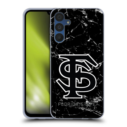 Florida State University FSU Florida State University Black And White Marble Soft Gel Case for Samsung Galaxy A15