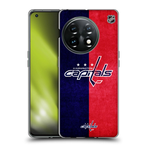 NHL Washington Capitals Half Distressed Soft Gel Case for OnePlus 11 5G