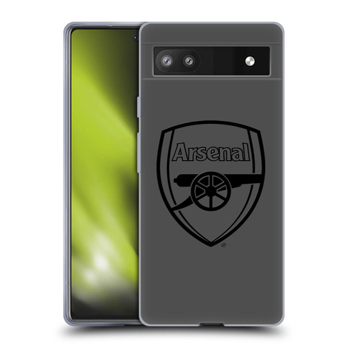 Arsenal FC Crest 2 Black Logo Soft Gel Case for Google Pixel 6a