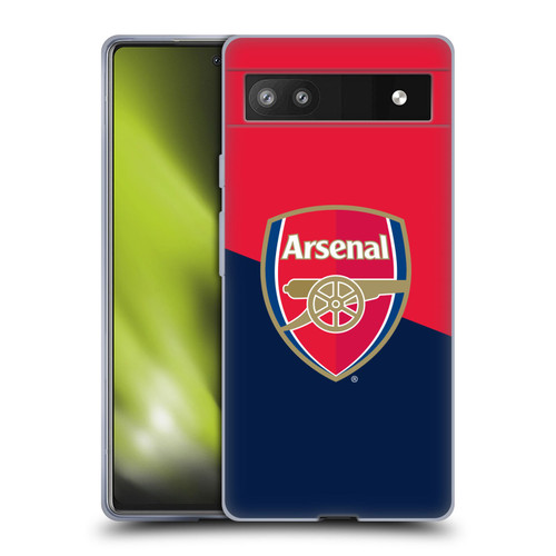 Arsenal FC Crest 2 Red & Blue Logo Soft Gel Case for Google Pixel 6a