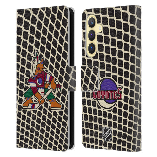 NHL Arizona Coyotes Net Pattern Leather Book Wallet Case Cover For Samsung Galaxy S23 FE 5G