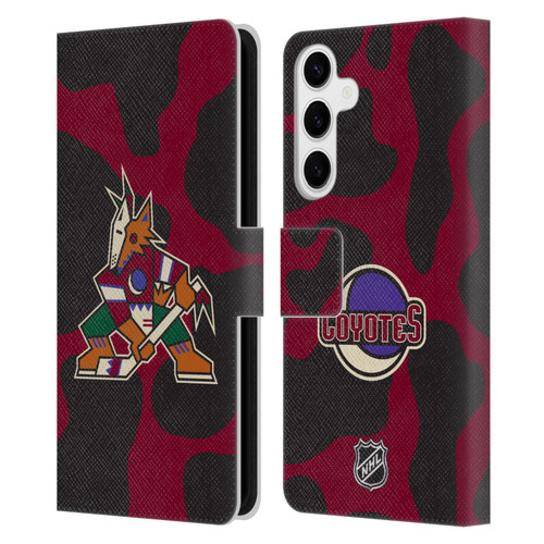 NHL Arizona Coyotes Cow Pattern Leather Book Wallet Case Cover For Samsung Galaxy S24+ 5G