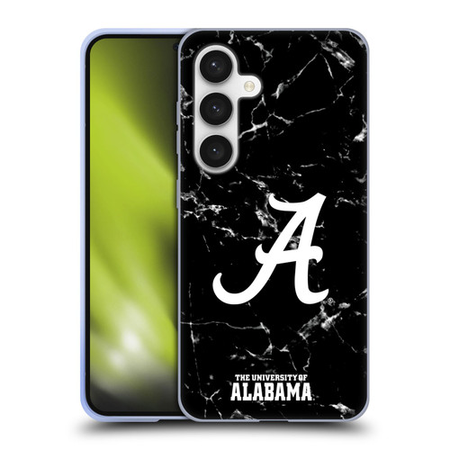 University Of Alabama UA The University Of Alabama Black And White Marble Soft Gel Case for Samsung Galaxy S24 5G
