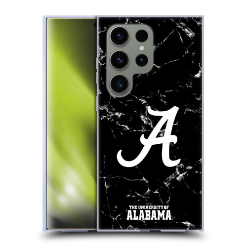 University Of Alabama UA The University Of Alabama Black And White Marble Soft Gel Case for Samsung Galaxy S24 Ultra 5G