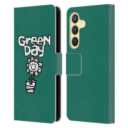 Green Day Graphics Flower Leather Book Wallet Case Cover For Samsung Galaxy S24 5G