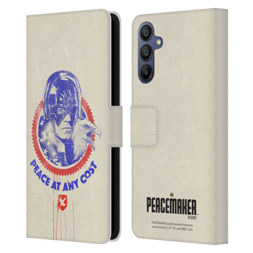 Peacemaker: Television Series Graphics Christopher Smith & Eagly Leather Book Wallet Case Cover For Samsung Galaxy A15