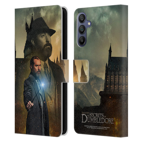 Fantastic Beasts: Secrets of Dumbledore Character Art Albus Dumbledore Leather Book Wallet Case Cover For Samsung Galaxy A15