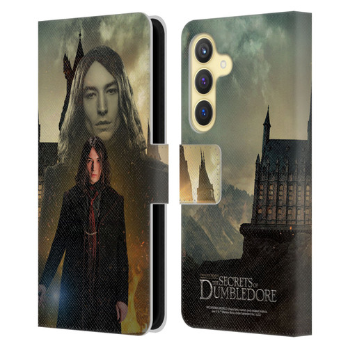 Fantastic Beasts: Secrets of Dumbledore Character Art Credence Barebone Leather Book Wallet Case Cover For Samsung Galaxy S24 5G