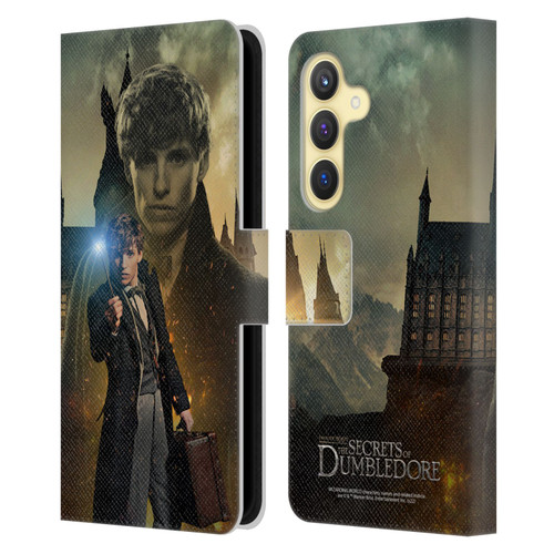 Fantastic Beasts: Secrets of Dumbledore Character Art Newt Scamander Leather Book Wallet Case Cover For Samsung Galaxy S24 5G