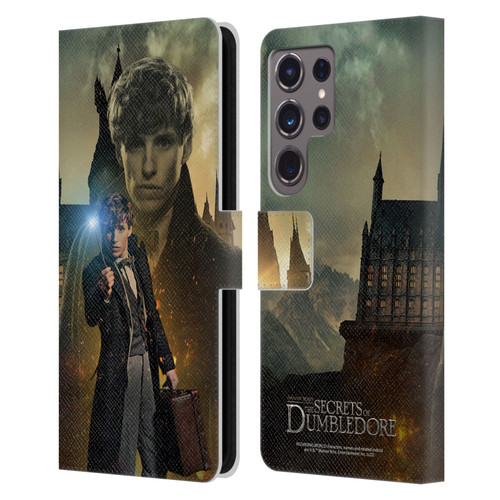 Fantastic Beasts: Secrets of Dumbledore Character Art Newt Scamander Leather Book Wallet Case Cover For Samsung Galaxy S24 Ultra 5G