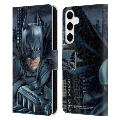 The Dark Knight Character Art Batman Leather Book Wallet Case Cover For Samsung Galaxy S24+ 5G