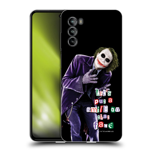 The Dark Knight Graphics Joker Put A Smile Soft Gel Case for Motorola Moto G82 5G