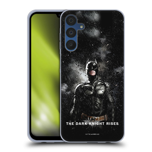 The Dark Knight Rises Key Art Batman Rain Poster Soft Gel Case for Samsung Galaxy A15