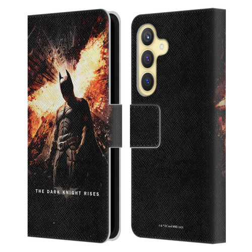 The Dark Knight Rises Key Art Batman Poster Leather Book Wallet Case Cover For Samsung Galaxy S24 5G