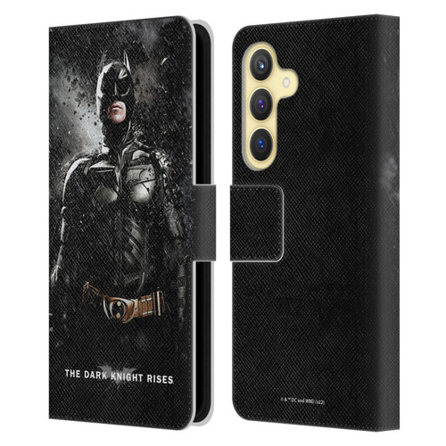 The Dark Knight Rises Key Art Batman Rain Poster Leather Book Wallet Case Cover For Samsung Galaxy S24 5G