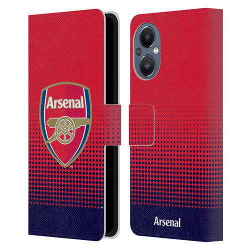 Arsenal FC Crest 2 Fade Leather Book Wallet Case Cover For OnePlus Nord N20 5G