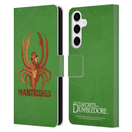 Fantastic Beasts: Secrets of Dumbledore Graphic Badges Manticores Leather Book Wallet Case Cover For Samsung Galaxy S24+ 5G