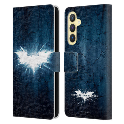 The Dark Knight Rises Logo Grunge Leather Book Wallet Case Cover For Samsung Galaxy S23 FE 5G