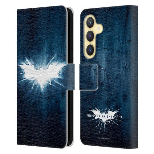 The Dark Knight Rises Logo Grunge Leather Book Wallet Case Cover For Samsung Galaxy S24 5G