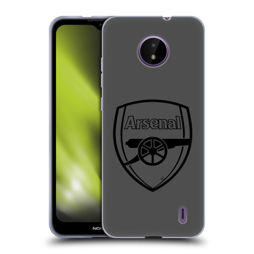Arsenal FC Crest 2 Black Logo Soft Gel Case for Nokia C10 / C20