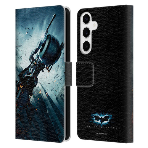 The Dark Knight Key Art Batman Batpod Leather Book Wallet Case Cover For Samsung Galaxy S24+ 5G