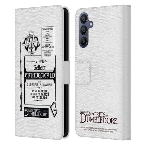 Fantastic Beasts: Secrets of Dumbledore Graphics Gellert Grindelwald Leather Book Wallet Case Cover For Samsung Galaxy A15