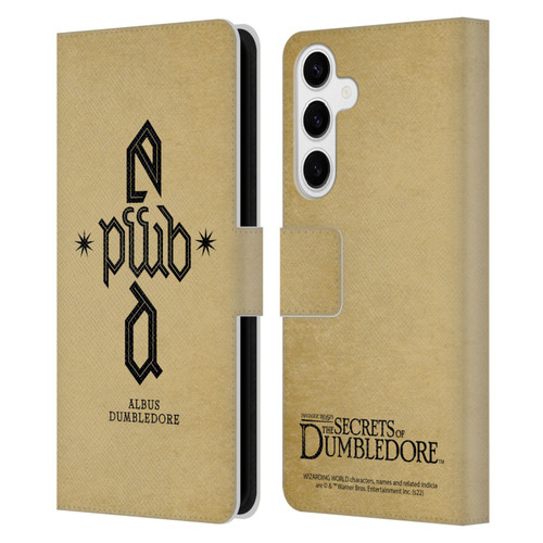 Fantastic Beasts: Secrets of Dumbledore Graphics Dumbledore's Monogram Leather Book Wallet Case Cover For Samsung Galaxy S24+ 5G