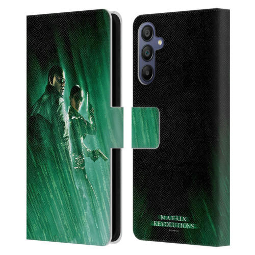 The Matrix Revolutions Key Art Morpheus Trinity Leather Book Wallet Case Cover For Samsung Galaxy A15