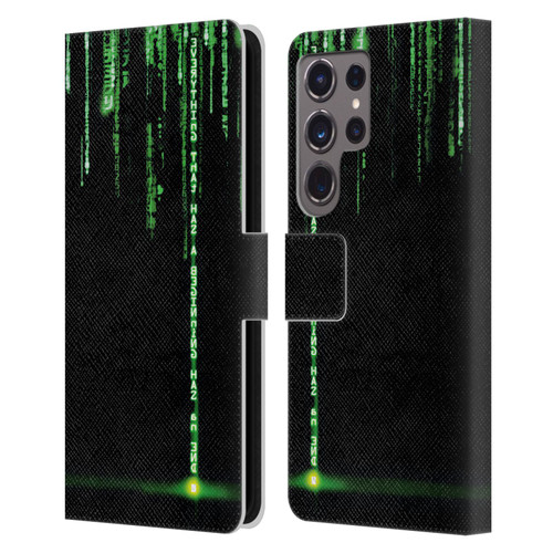 The Matrix Revolutions Key Art Everything That Has Beginning Leather Book Wallet Case Cover For Samsung Galaxy S24 Ultra 5G