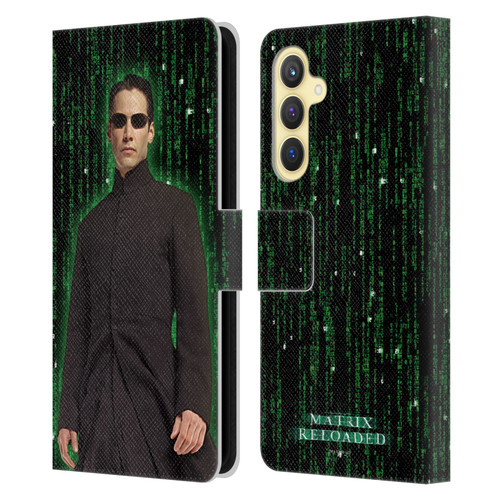 The Matrix Reloaded Key Art Neo 1 Leather Book Wallet Case Cover For Samsung Galaxy S23 FE 5G