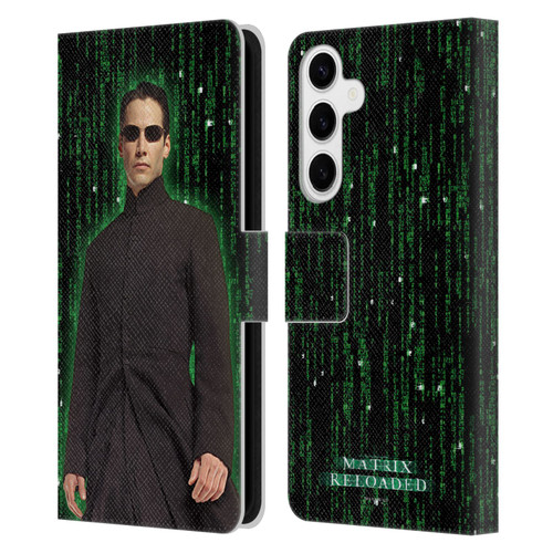 The Matrix Reloaded Key Art Neo 1 Leather Book Wallet Case Cover For Samsung Galaxy S24+ 5G