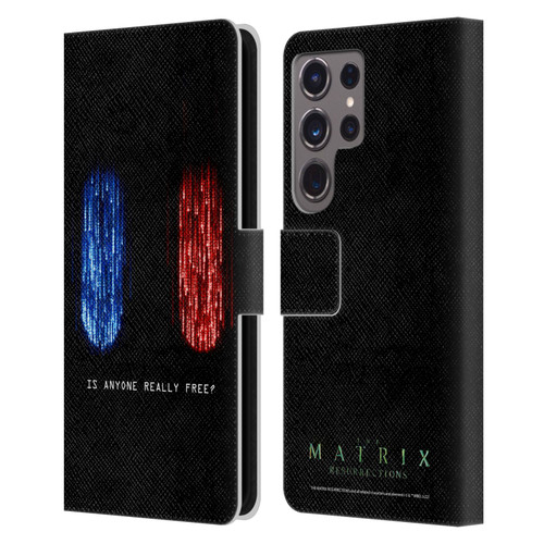 The Matrix Resurrections Key Art Is Anyone Really Free Leather Book Wallet Case Cover For Samsung Galaxy S24 Ultra 5G