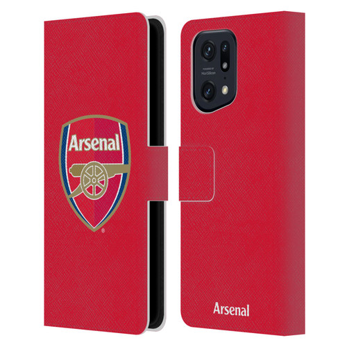 Arsenal FC Crest 2 Full Colour Red Leather Book Wallet Case Cover For OPPO Find X5 Pro