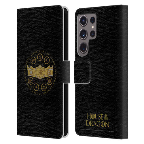 House Of The Dragon: Television Series Graphics Crown Leather Book Wallet Case Cover For Samsung Galaxy S24 Ultra 5G