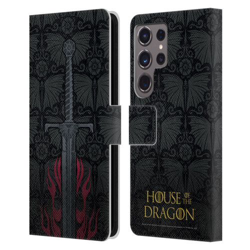 House Of The Dragon: Television Series Graphics Sword Leather Book Wallet Case Cover For Samsung Galaxy S24 Ultra 5G