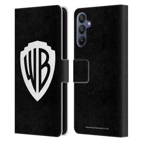 Warner Bros. Shield Logo Black Leather Book Wallet Case Cover For Samsung Galaxy A15