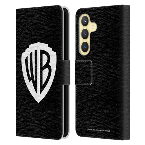 Warner Bros. Shield Logo Black Leather Book Wallet Case Cover For Samsung Galaxy S24 5G