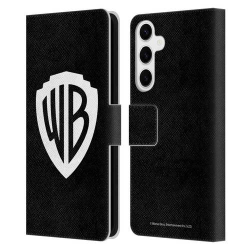 Warner Bros. Shield Logo Black Leather Book Wallet Case Cover For Samsung Galaxy S24+ 5G