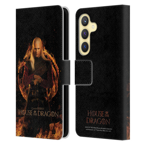 House Of The Dragon: Television Series Key Art Daemon Leather Book Wallet Case Cover For Samsung Galaxy S24 5G