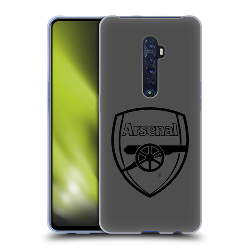 Arsenal FC Crest 2 Black Logo Soft Gel Case for OPPO Reno 2