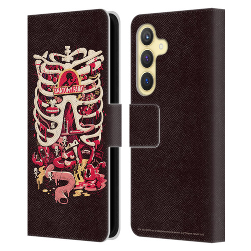 Rick And Morty Season 1 & 2 Graphics Anatomy Park Leather Book Wallet Case Cover For Samsung Galaxy S24 5G