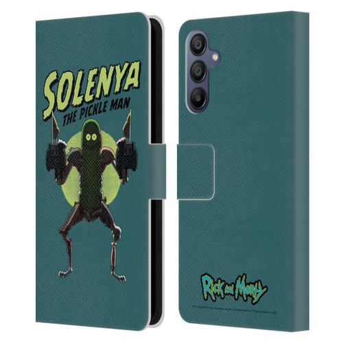 Rick And Morty Season 3 Character Art Pickle Rick Leather Book Wallet Case Cover For Samsung Galaxy A15