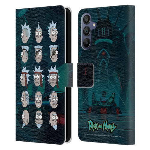 Rick And Morty Season 3 Character Art Seal Team Ricks Leather Book Wallet Case Cover For Samsung Galaxy A15