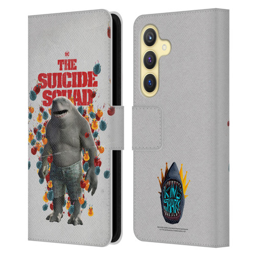 The Suicide Squad 2021 Character Poster King Shark Leather Book Wallet Case Cover For Samsung Galaxy S24 5G
